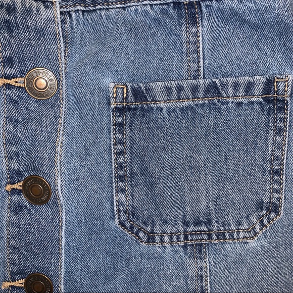 Denim Button-Down Pocketed Skirt - Picture 3 of 4